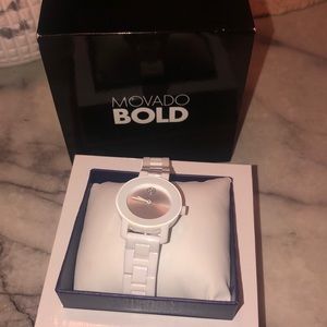 Movado Bold white ceramic watch